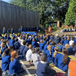 students sat outside